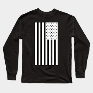 US Flag Down - White Long Sleeve T-Shirt